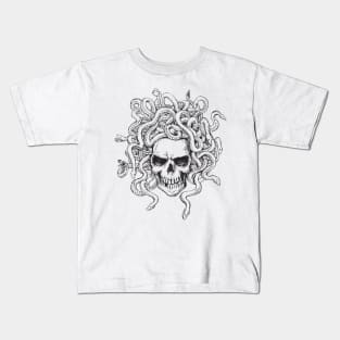 skull snake hair Kids T-Shirt